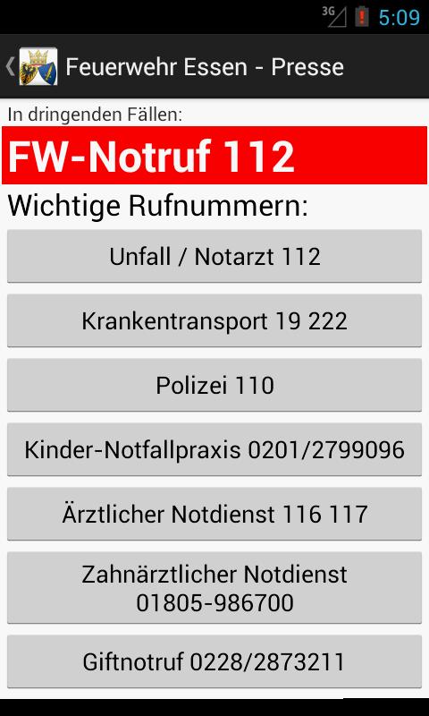 Feuerwehr Essen - Presse