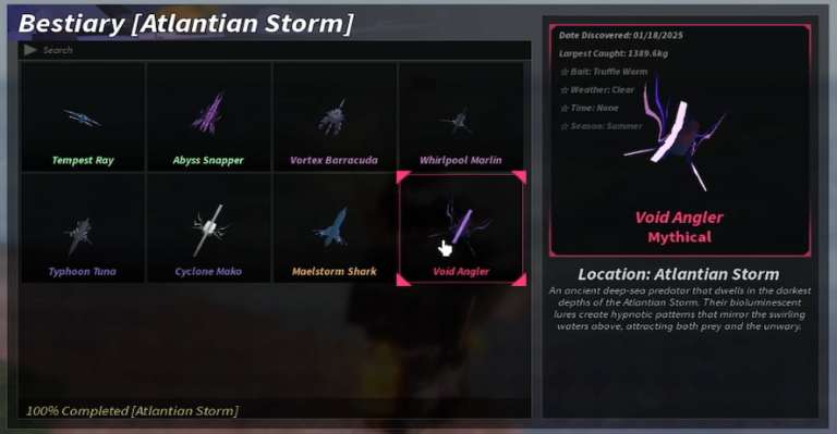 Los 8 peces en tormenta atlante (100% bestiario)