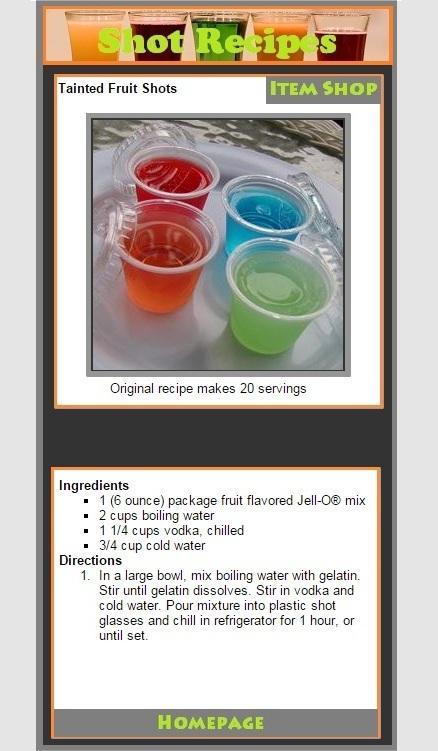 Shot Recipes