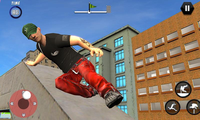 City Rooftop Parkour Runner