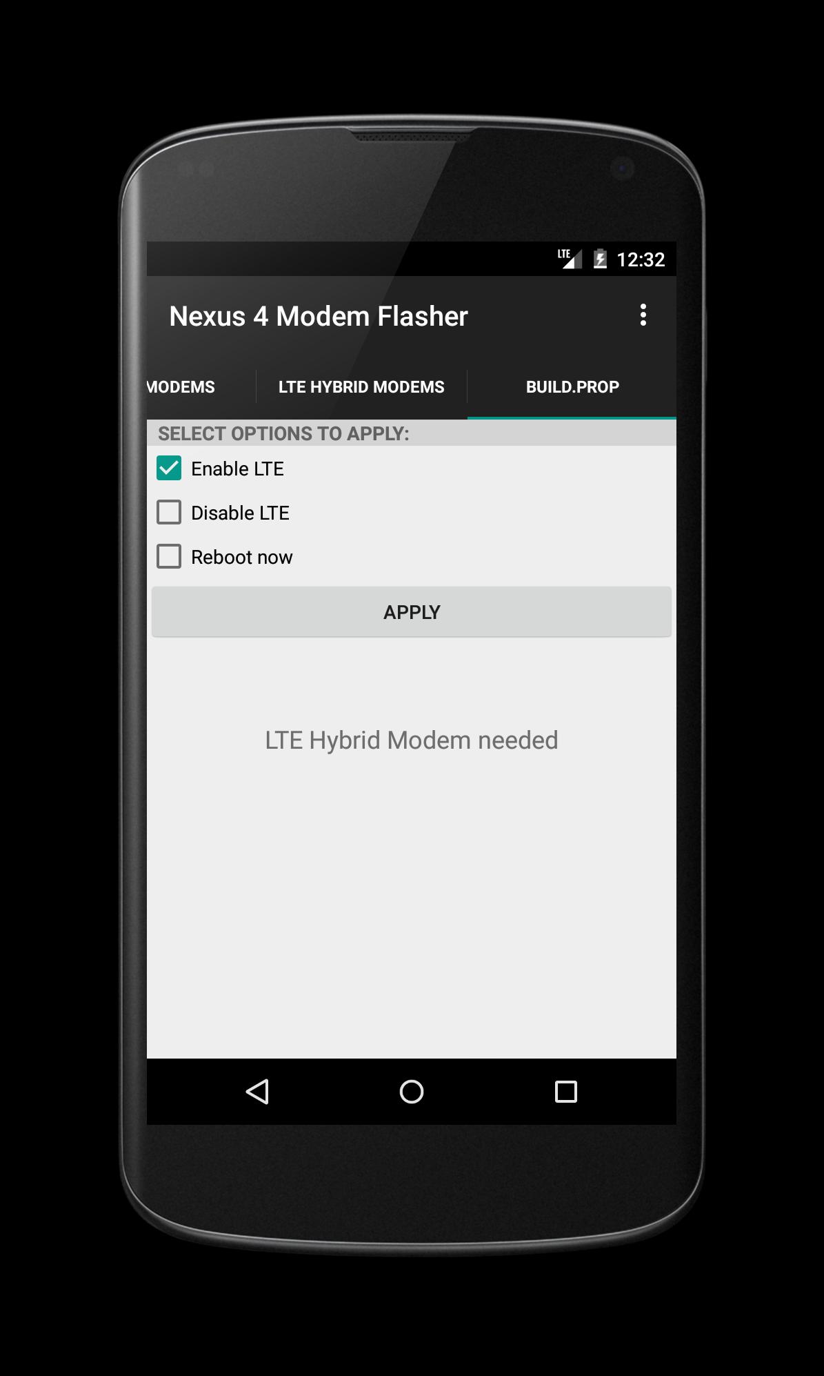 Nexus 4 LTE Modem Flasher