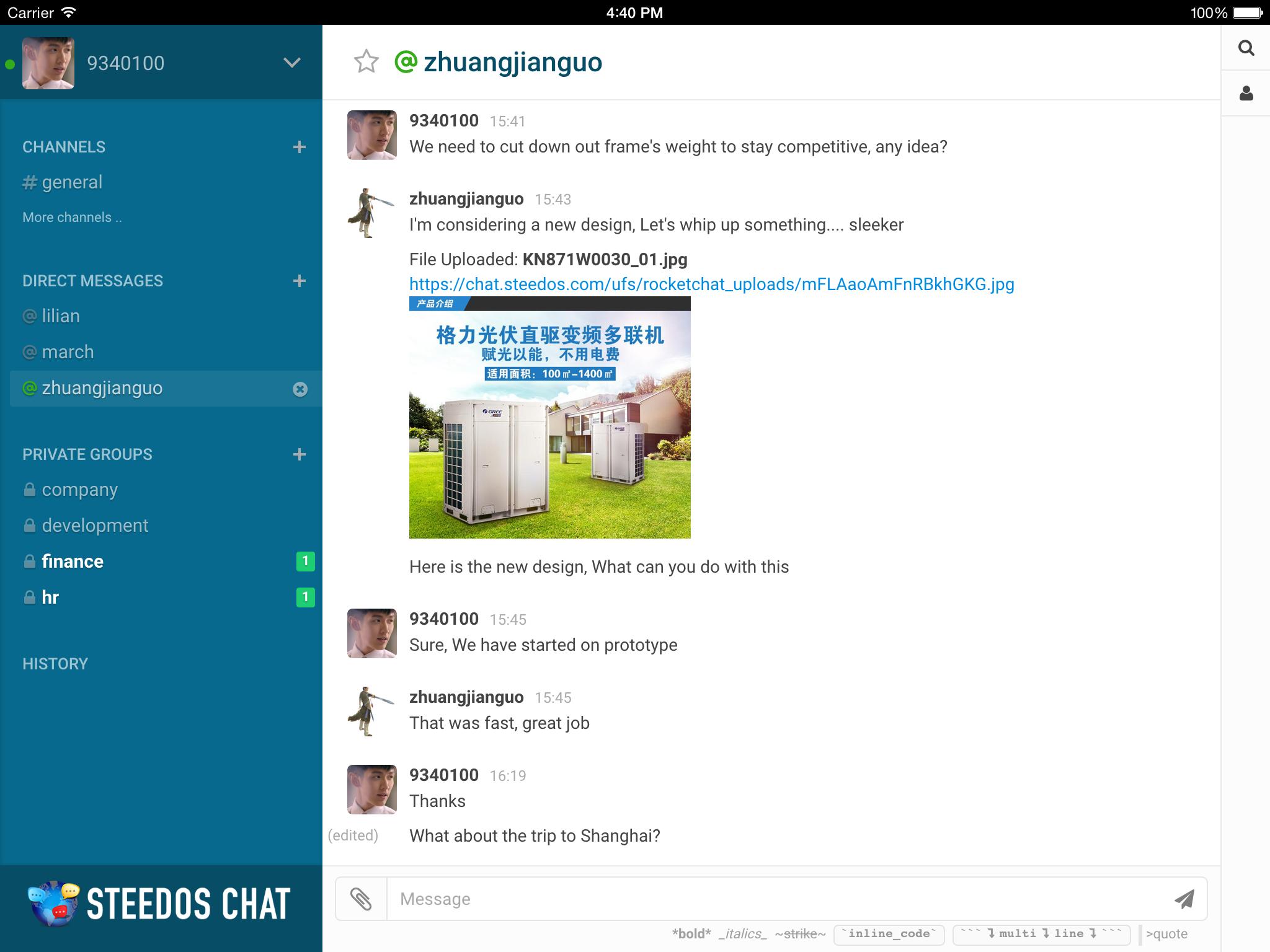 SteedOS Chat