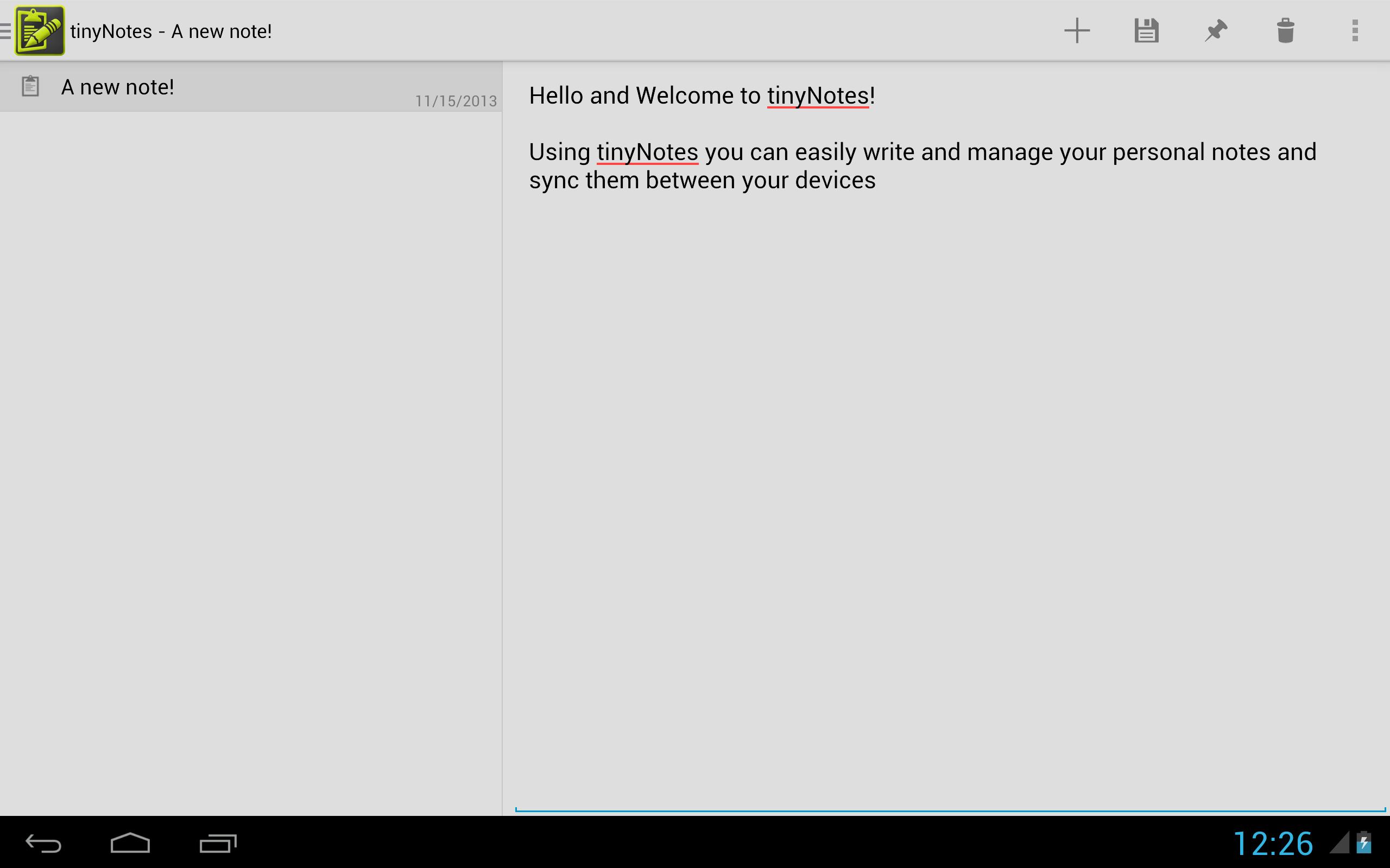 tinyNotes Notepad