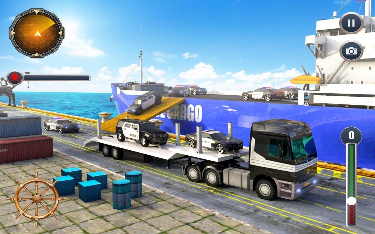 Police Transport Ship Car Simulator