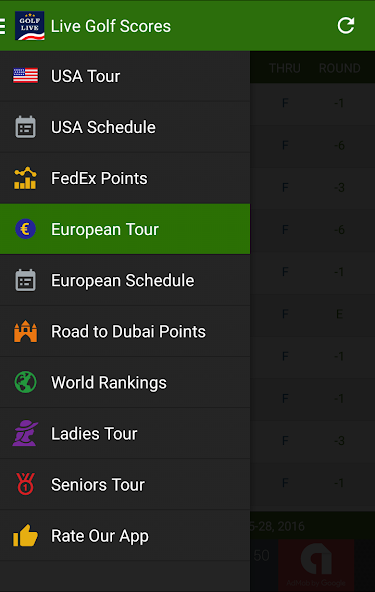 Live Golf Scores