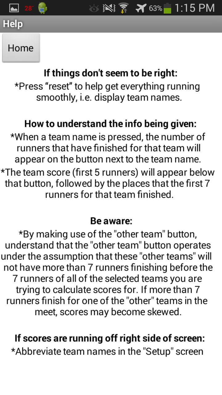 Cross Country Scoring