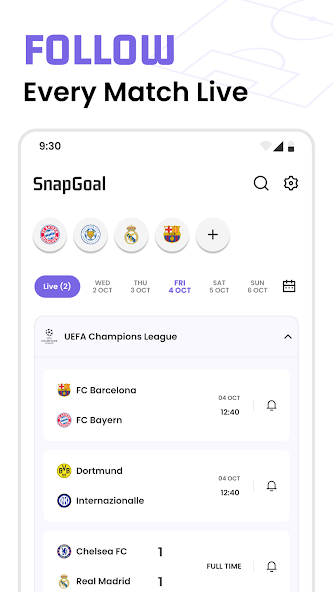 Soccer Live Scores: SnapGoal