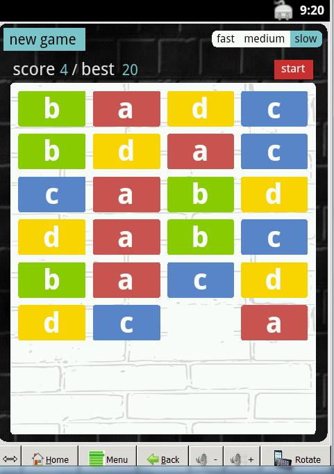 row arrange : puzzle game
