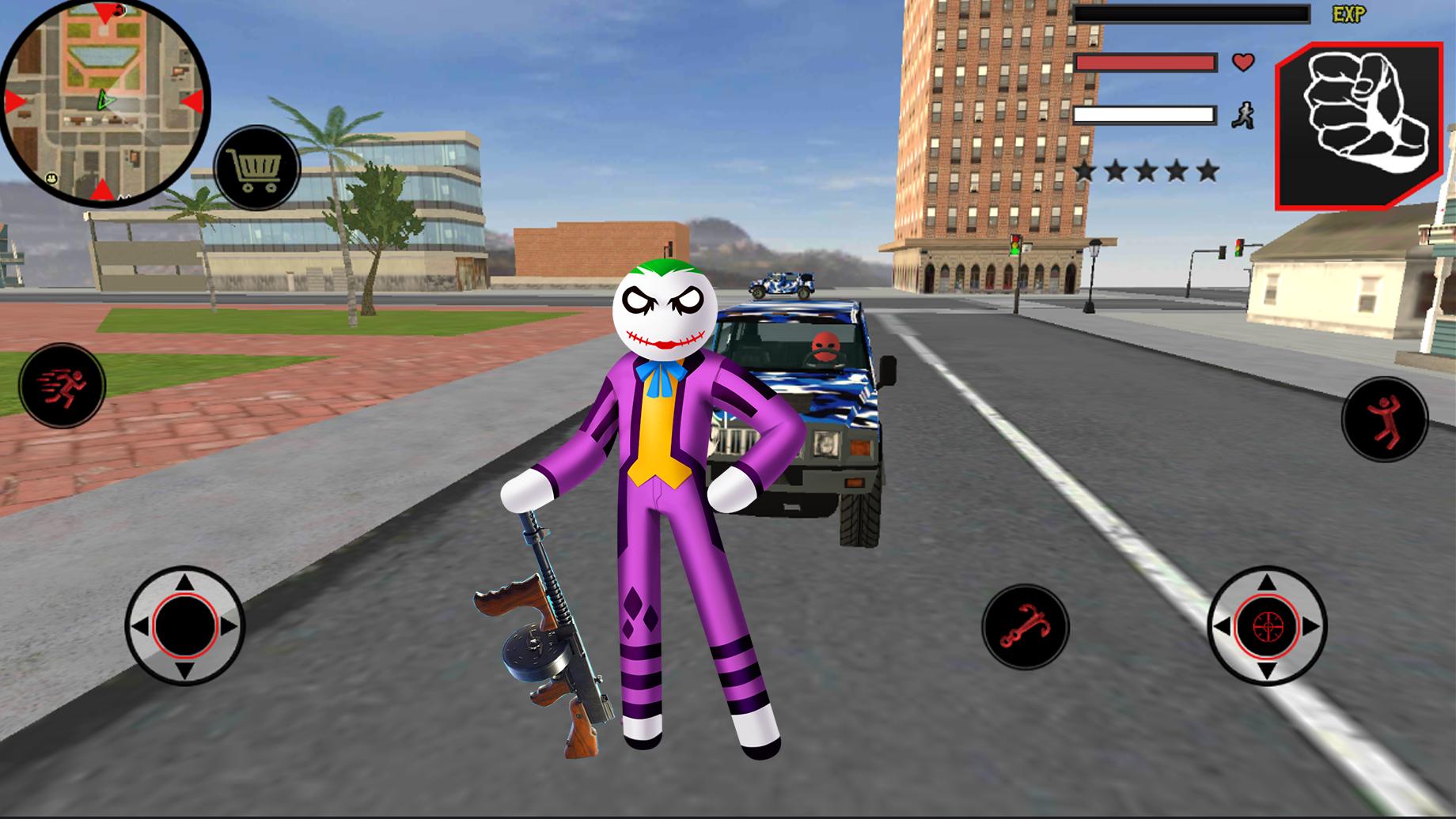 Joker Counter Stickman Rope Hero Crime OffRoad