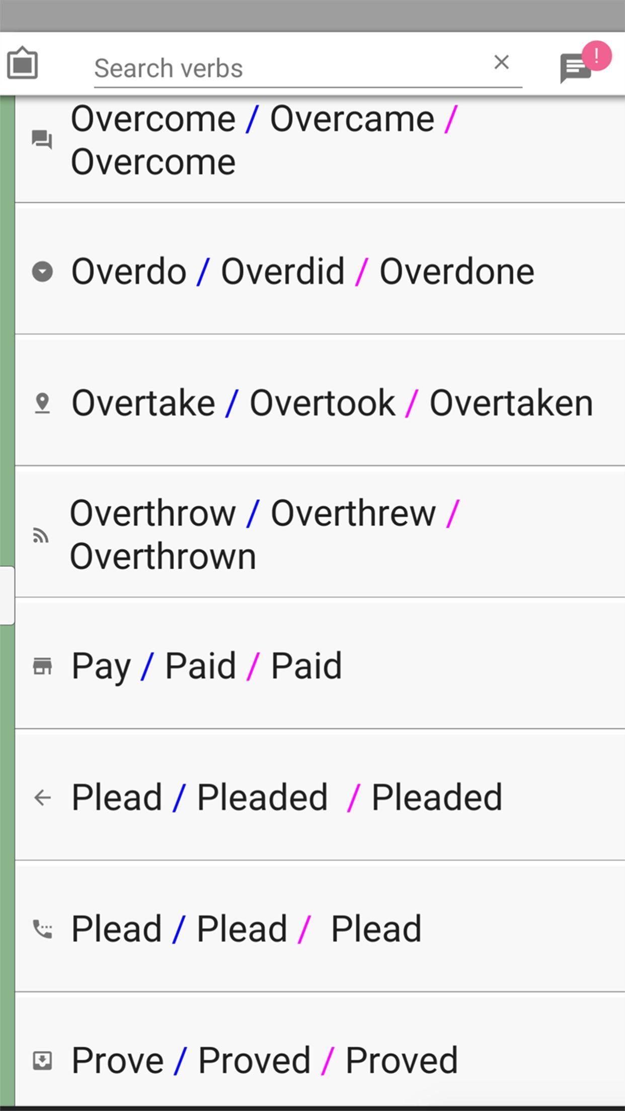 iVerb English irregular verbs