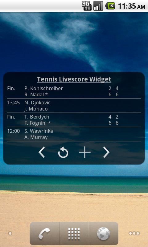 Tennis Livescore Widget