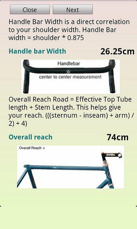 Bicycle Fit - Sizing Calc