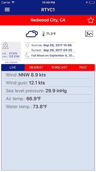 NOAA NDBC Buoy Live Marine