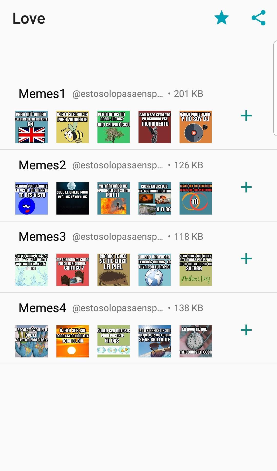 Stickers Memes de Amor