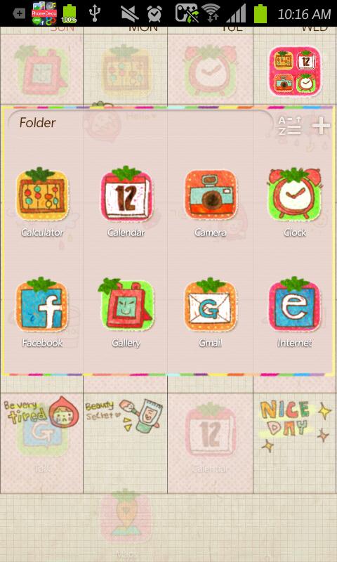 Diary go launcher theme