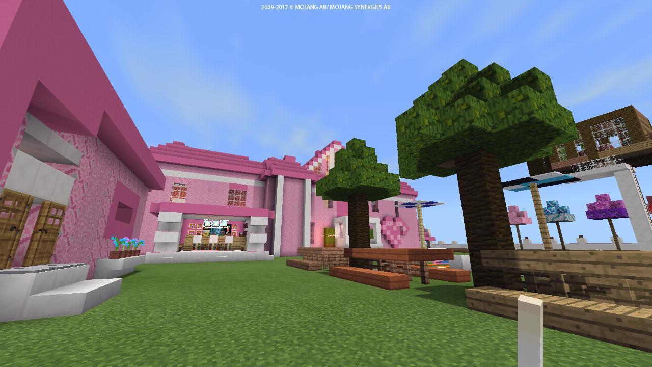 2018 Pink house of princess map for MCPE