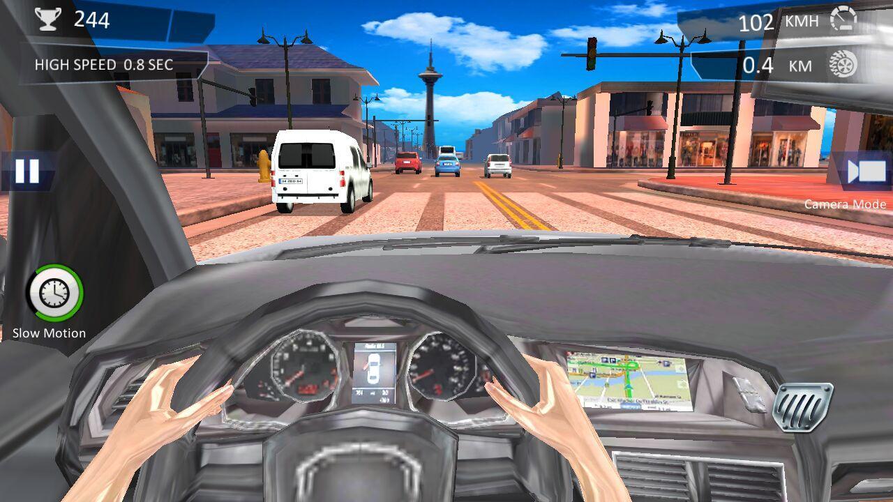 Speed Traffic Driving In Car