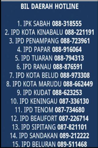 PDRM Sabah Hotline
