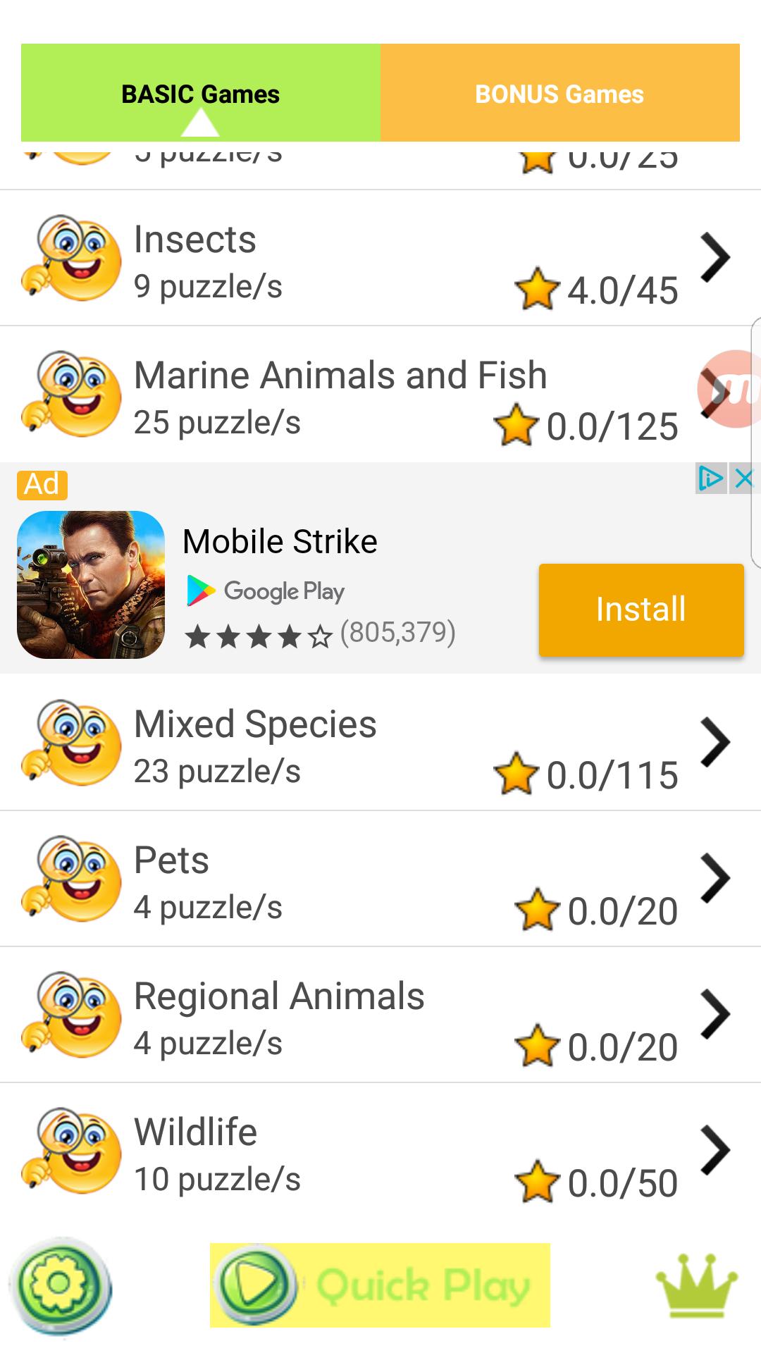 Animals Word Search Game