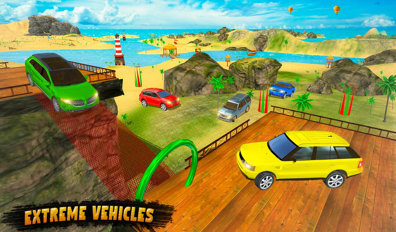 Jeep Drive Stunt Race : Water Surfer